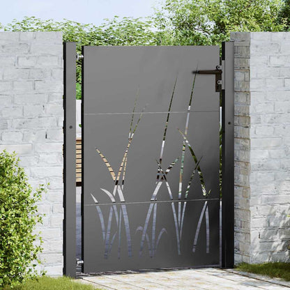 Cancello da giardino con blocco Nero 100 x 125 cm