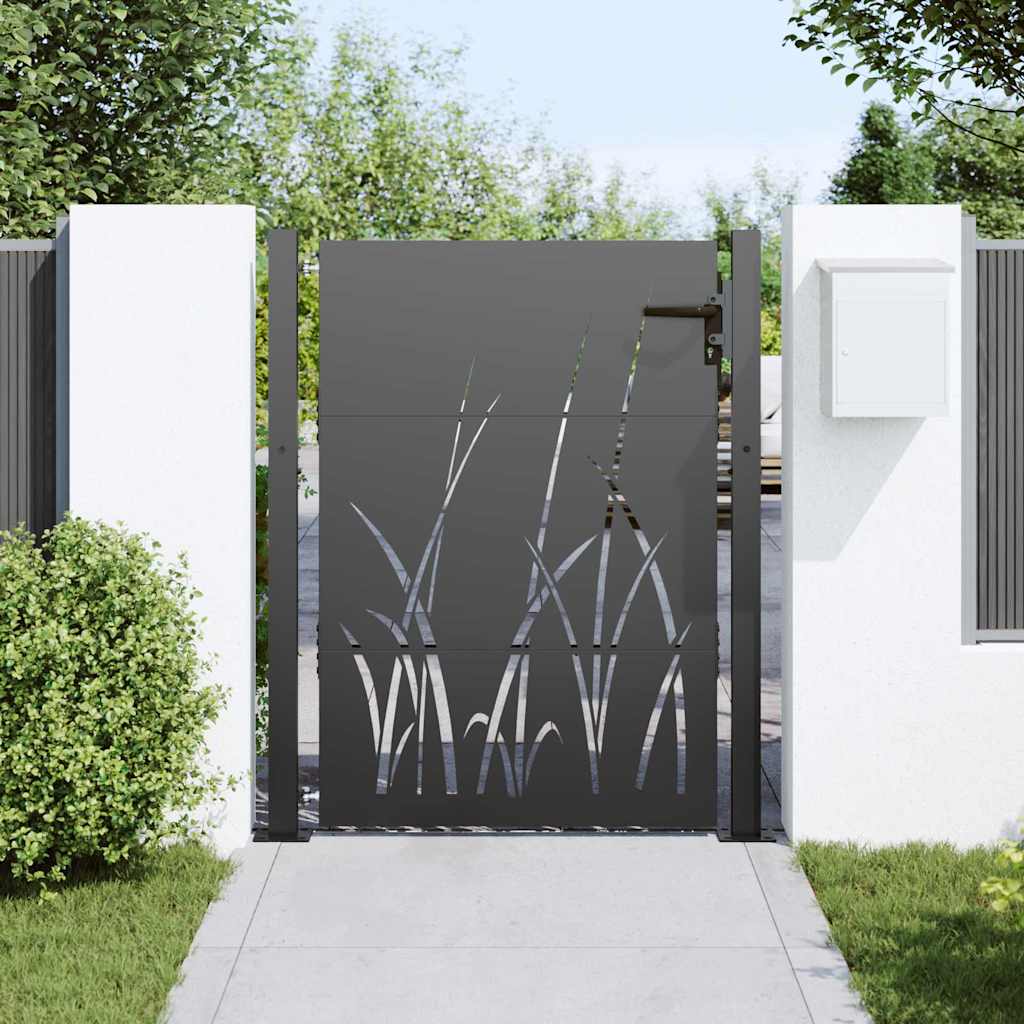 Cancello da giardino con blocco Nero 100 x 125 cm