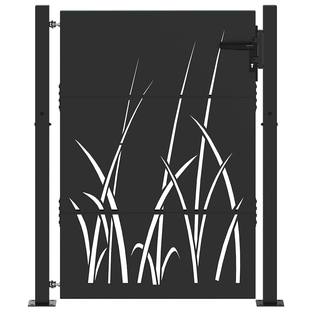 Cancello da giardino con blocco Nero 100 x 125 cm