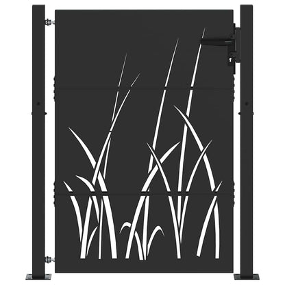 Cancello da giardino con blocco Nero 100 x 125 cm