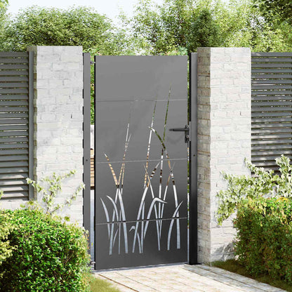 Cancello da giardino con blocco Nero 110 x 180 cm