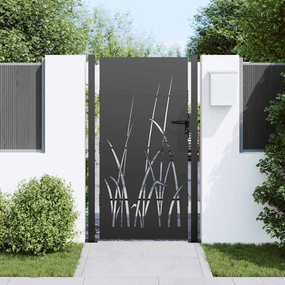 Cancello da giardino con blocco Nero 110 x 180 cm