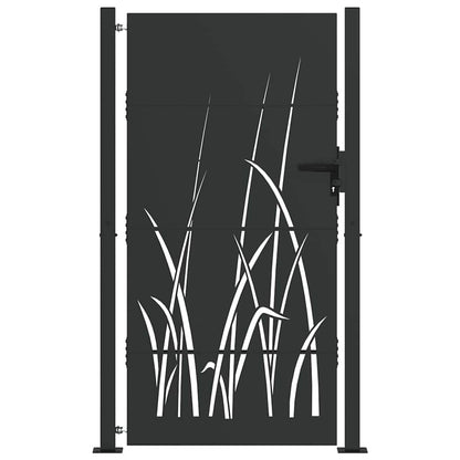 Cancello da giardino con blocco Nero 110 x 180 cm