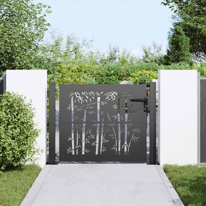 Cancello da giardino con blocco Nero 110 x 105 cm