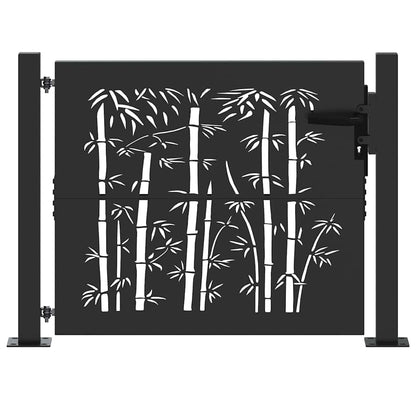 Cancello da giardino con blocco Nero 110 x 105 cm