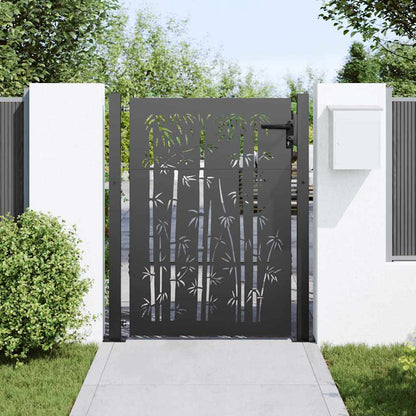 Cancello da giardino con blocco Nero 110 x 130 cm