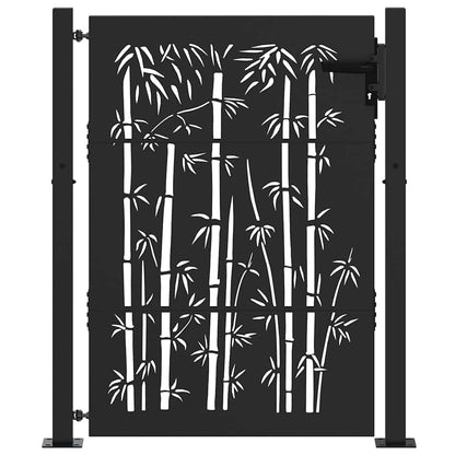 Cancello da giardino con blocco Nero 110 x 155 cm