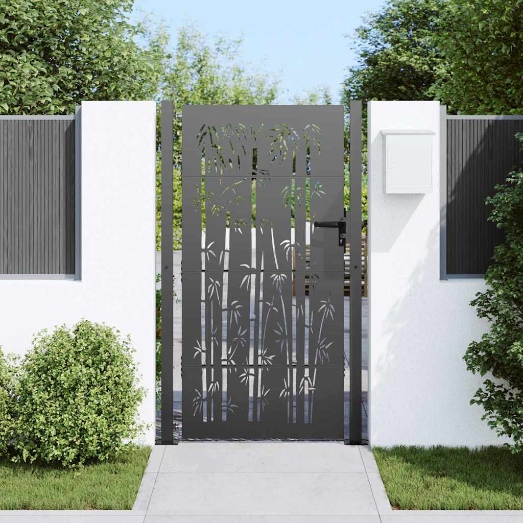 Cancello da giardino con blocco Nero 110 x 180 cm