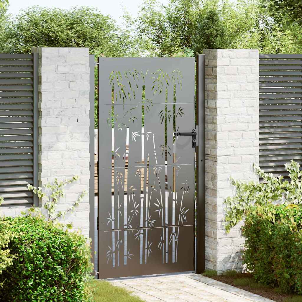 Cancello da giardino con blocco Nero 110 x 205 cm