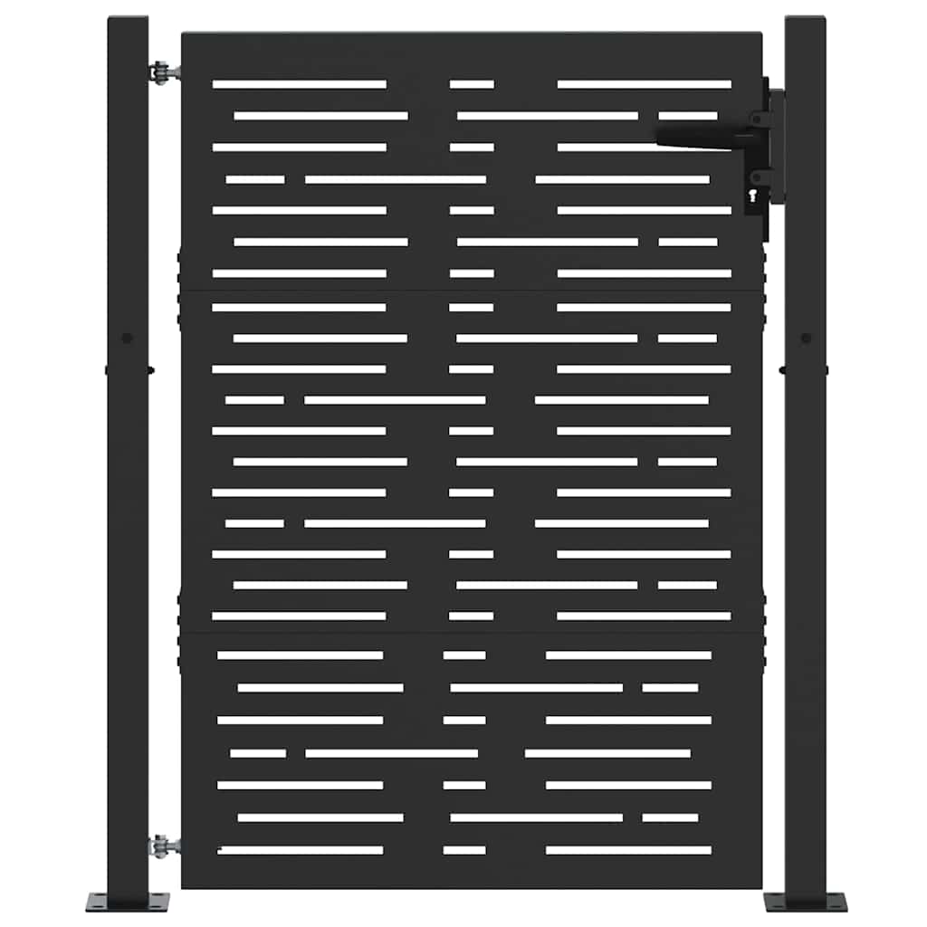 Cancello da giardino con blocco Nero 110 x 130 cm