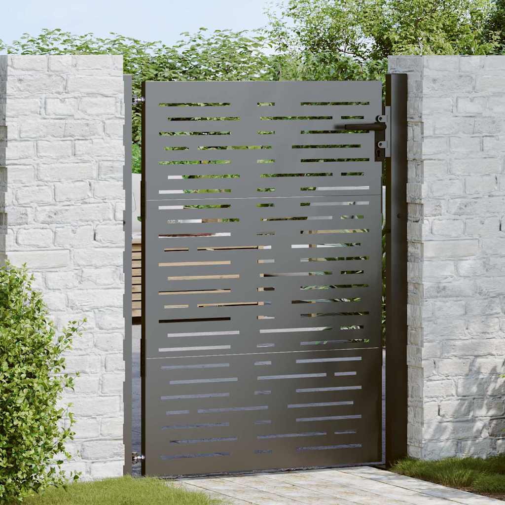 Cancello da giardino con blocco Nero 110 x 155 cm