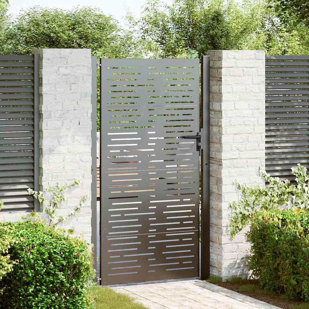 Cancello da giardino con blocco Nero 110 x 180 cm