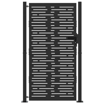 Cancello da giardino con blocco Nero 110 x 205 cm
