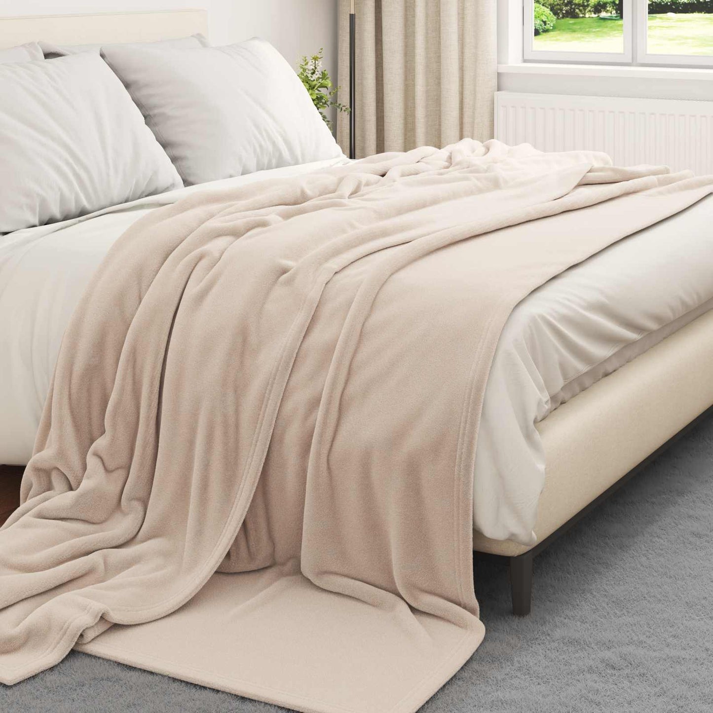 Coperta Beige 240 x 270 cm Panno