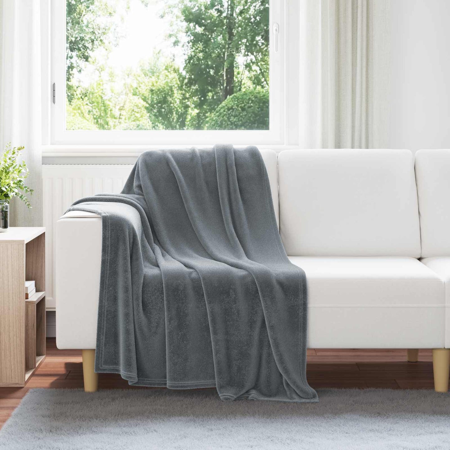 Coperta Grigio scuro 130 x 150 cm Panno
