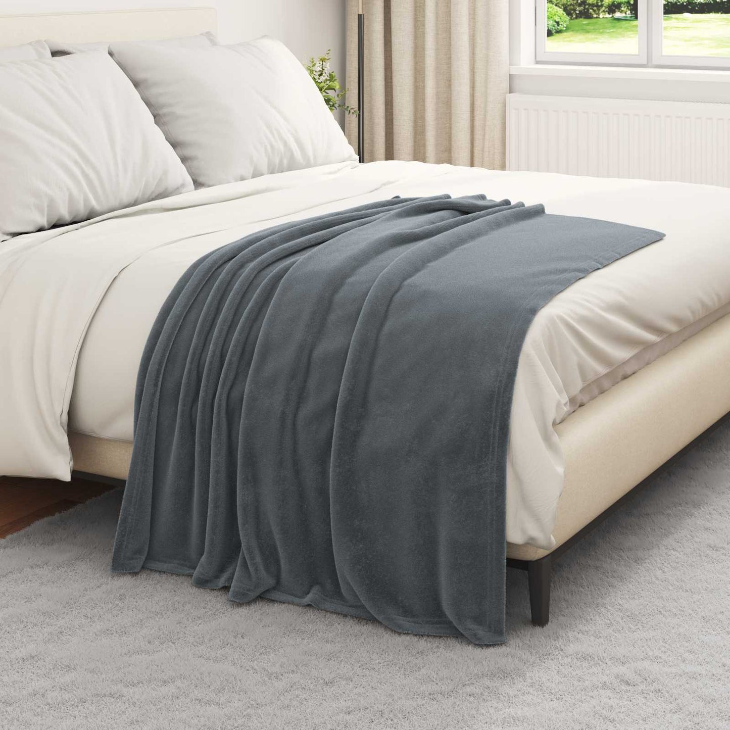Coperta Grigio scuro 130 x 150 cm Panno