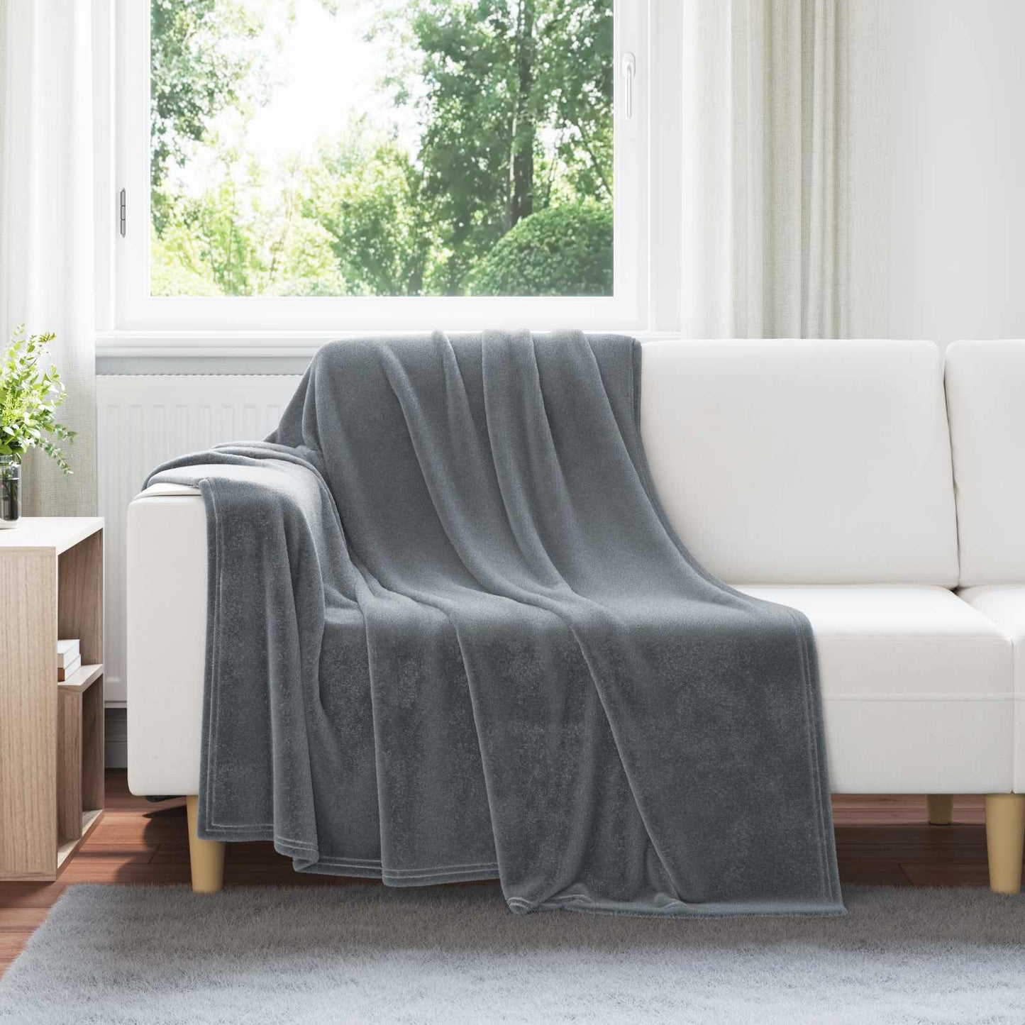 Coperta Grigio scuro 150 x 200 cm Panno