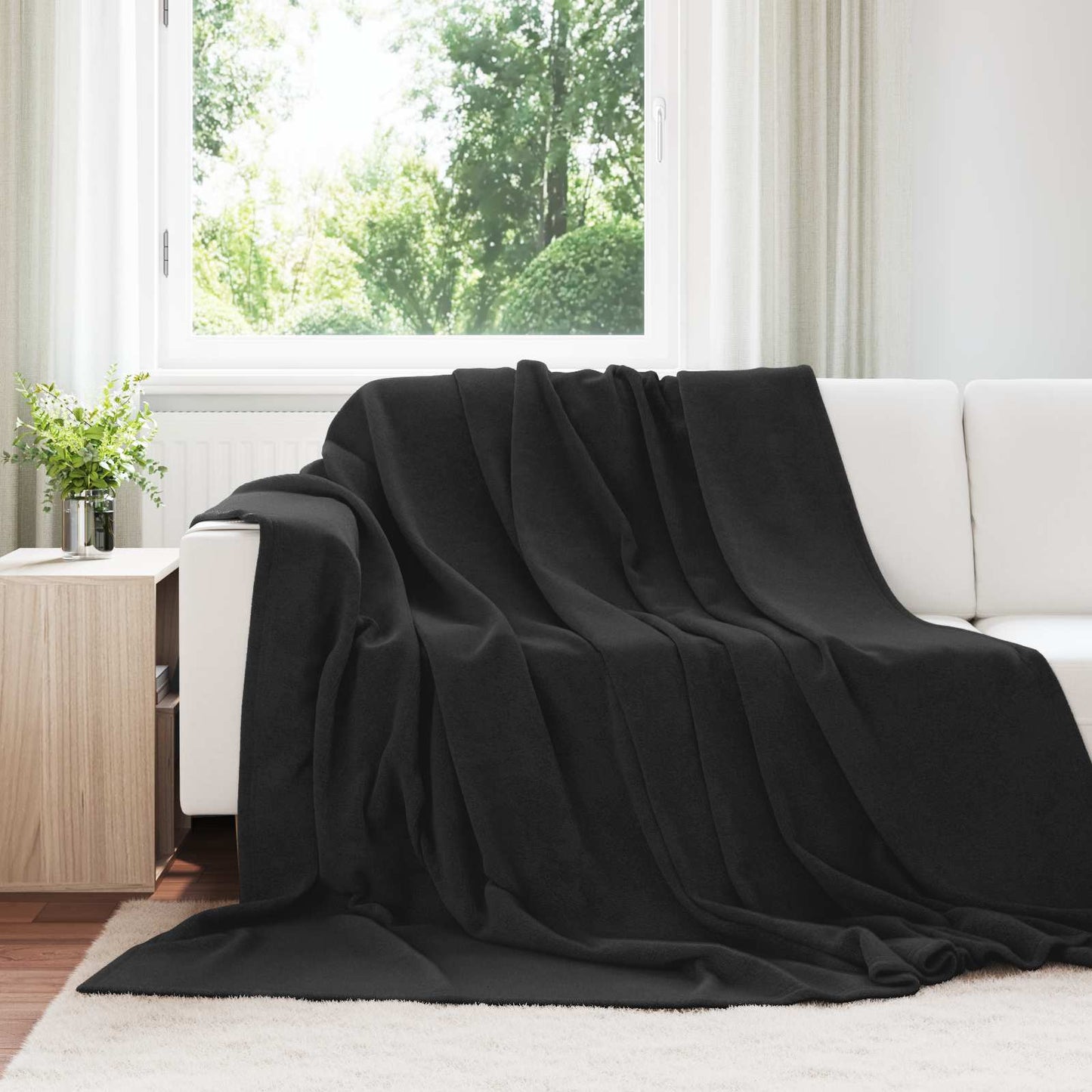 Coperta Nero 220 x 240 cm Panno