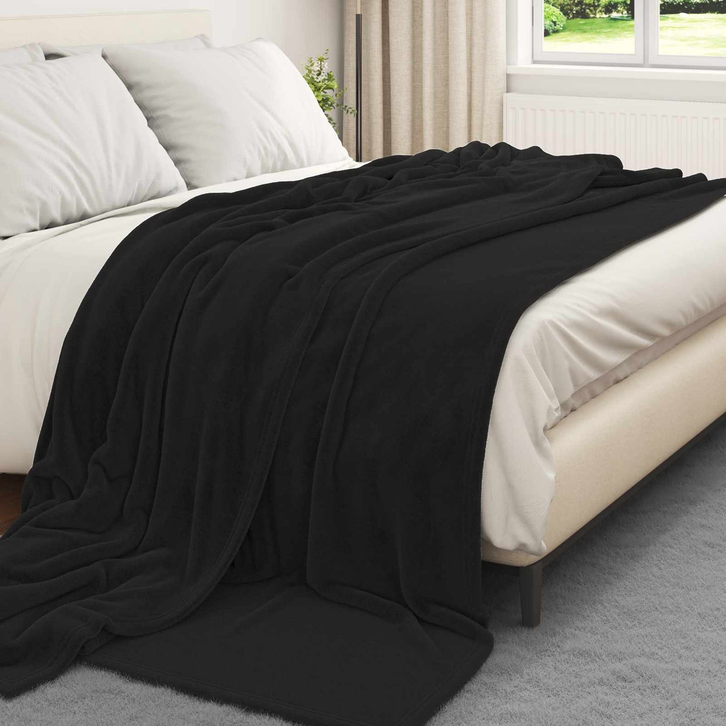 Coperta Nero 220 x 240 cm Panno