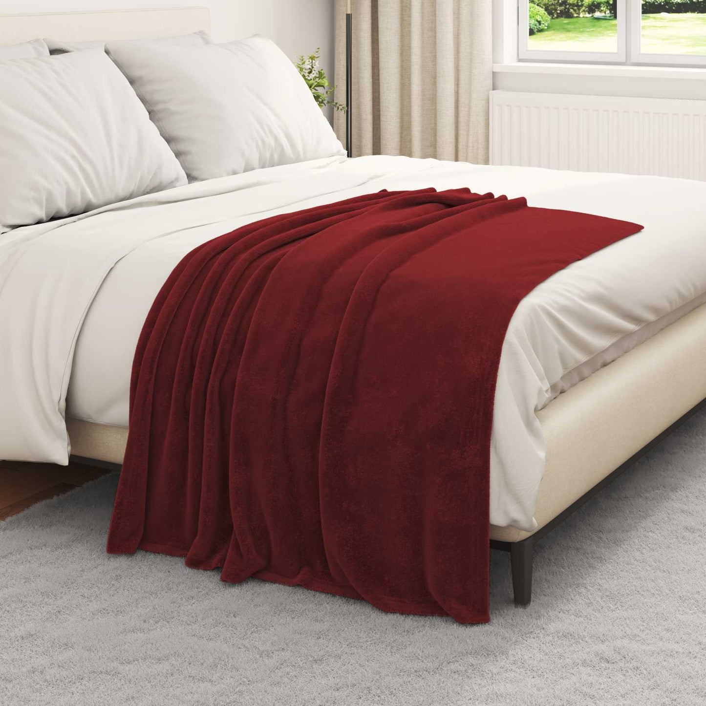 Coperta Rosso Bordeaux 130 x 150 cm Panno