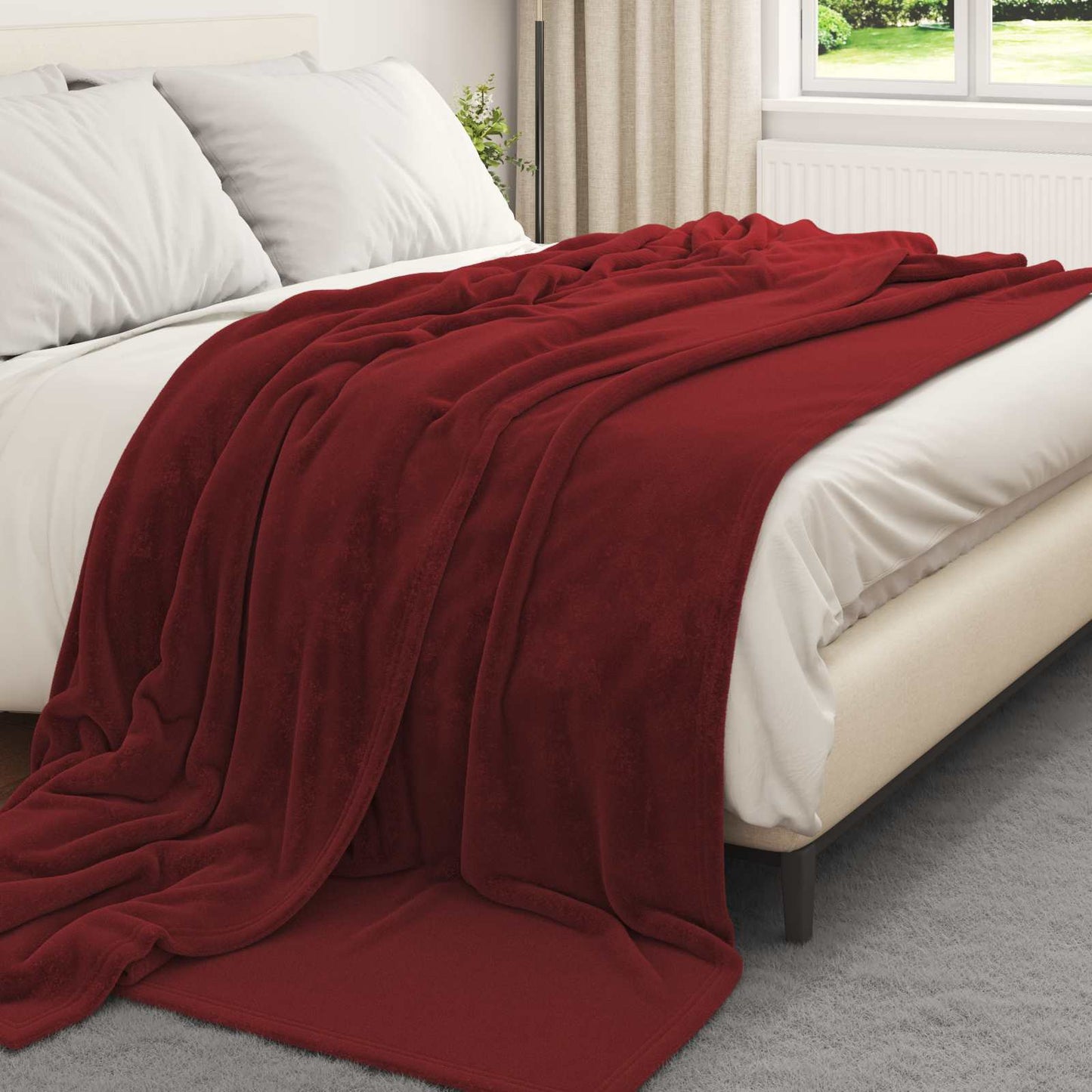 Coperta Rosso Bordeaux 240 x 270 cm Panno