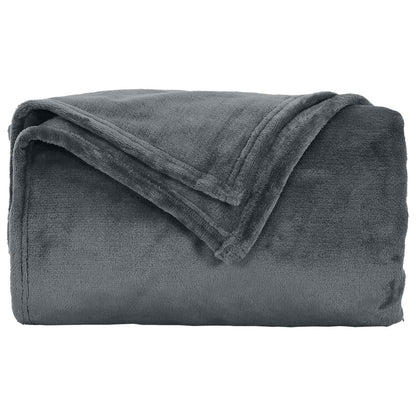 Coperte da Pile 6 pcs Grigio scuro 240 x 270 cm Panno