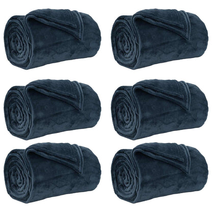 Coperte da Pile 6 pcs Blu navy 150 x 200 cm Panno