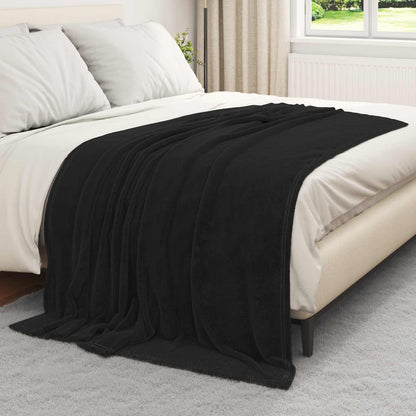 Coperte da Pile 6 pcs Nero 150 x 200 cm Panno