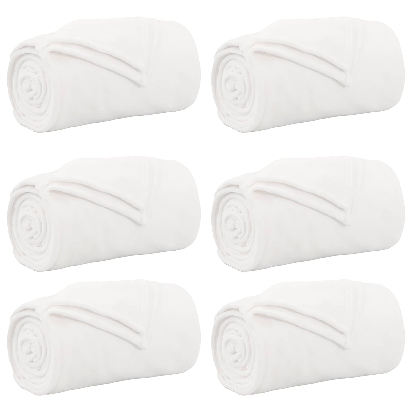 Coperte da Pile 6 pcs Bianco 240 x 270 cm Panno