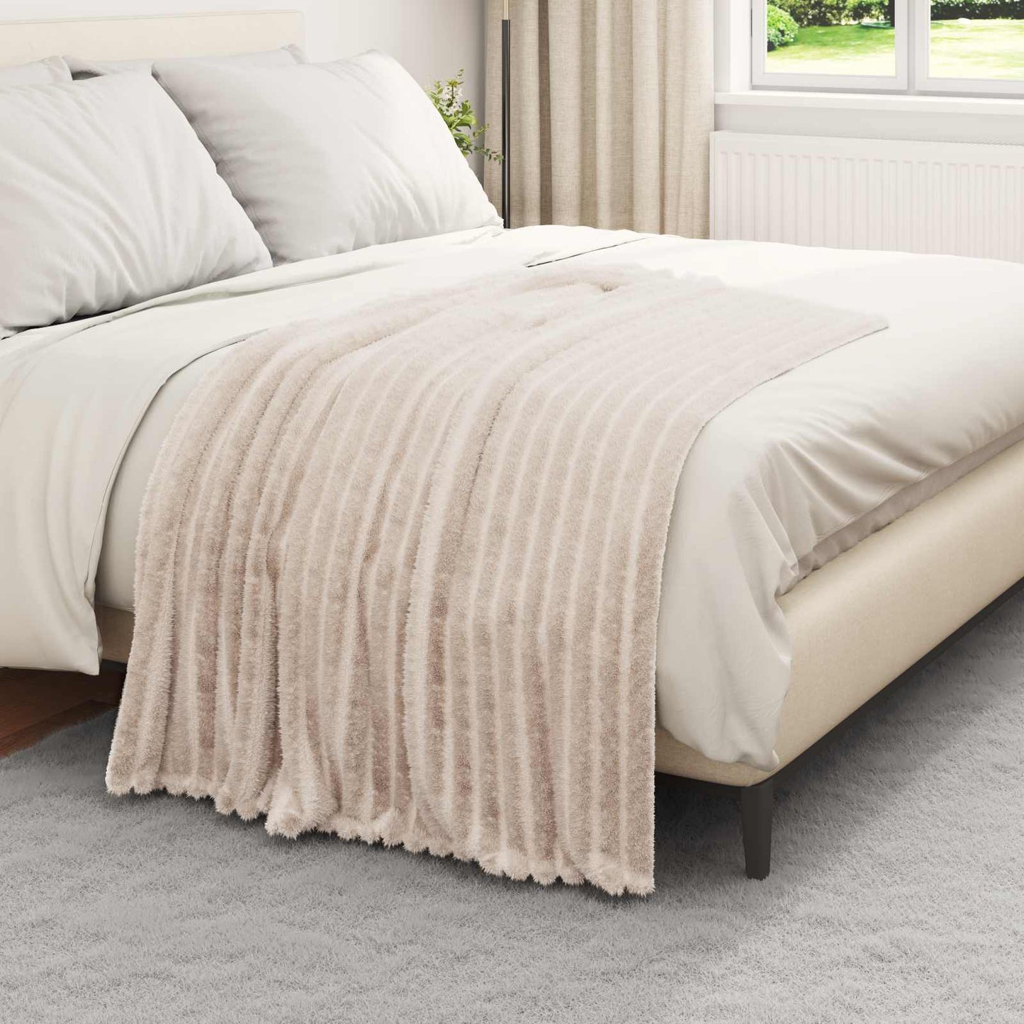 Coperta Beige 150 x 130 cm Panno