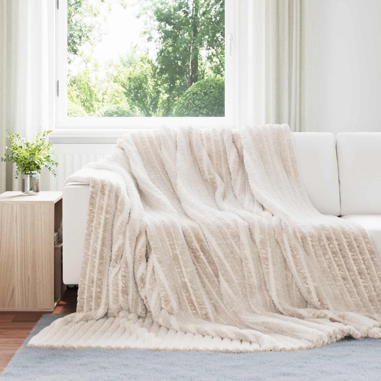 Coperta Beige 240 x 220 cm Panno