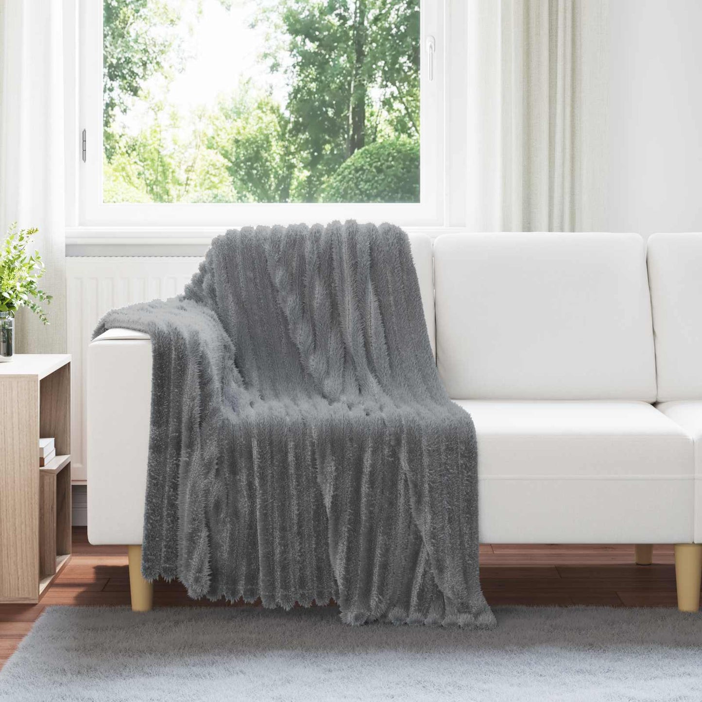 Coperta Grigio scuro 150 x 130 cm Panno