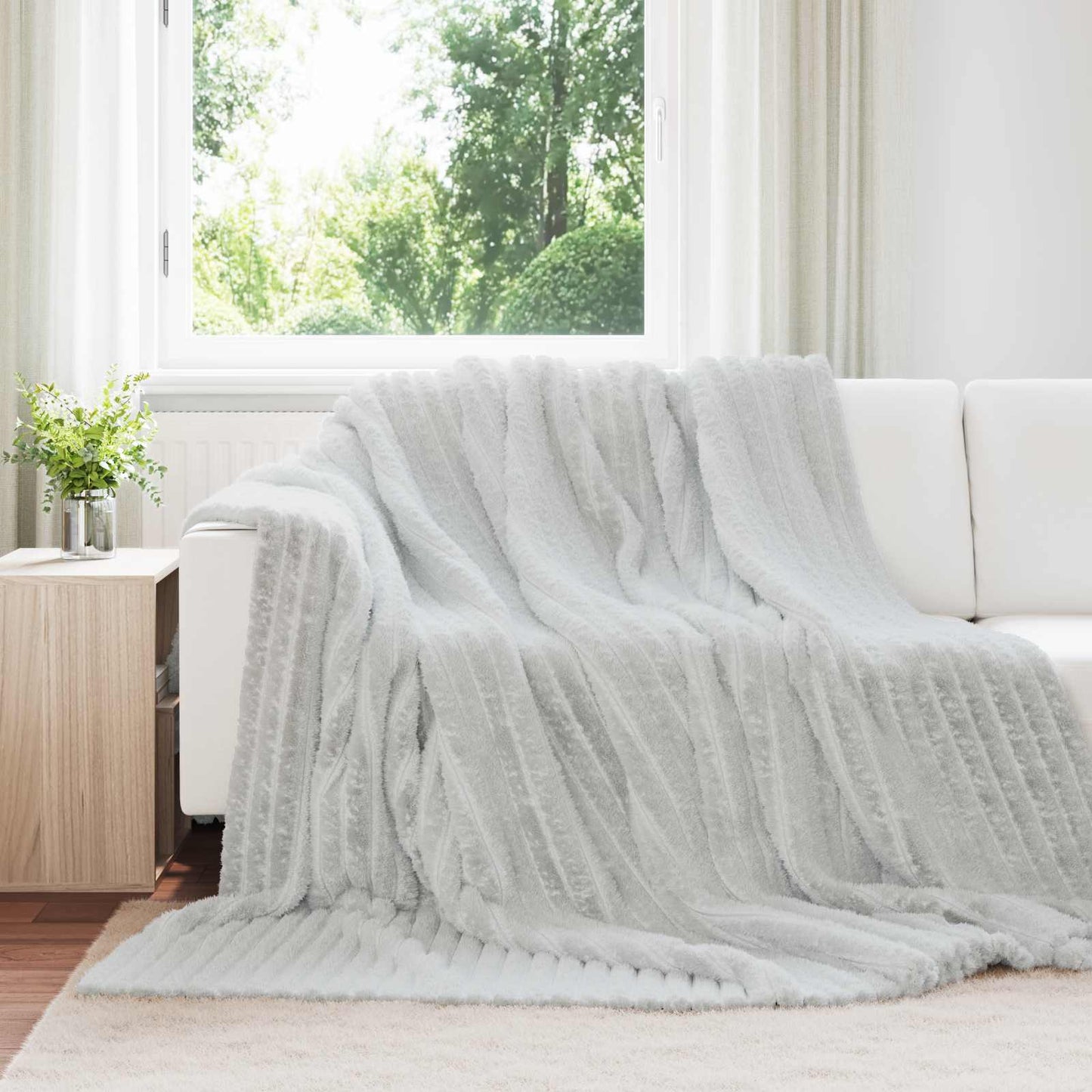 Coperta Grigio 240 x 220 cm Panno