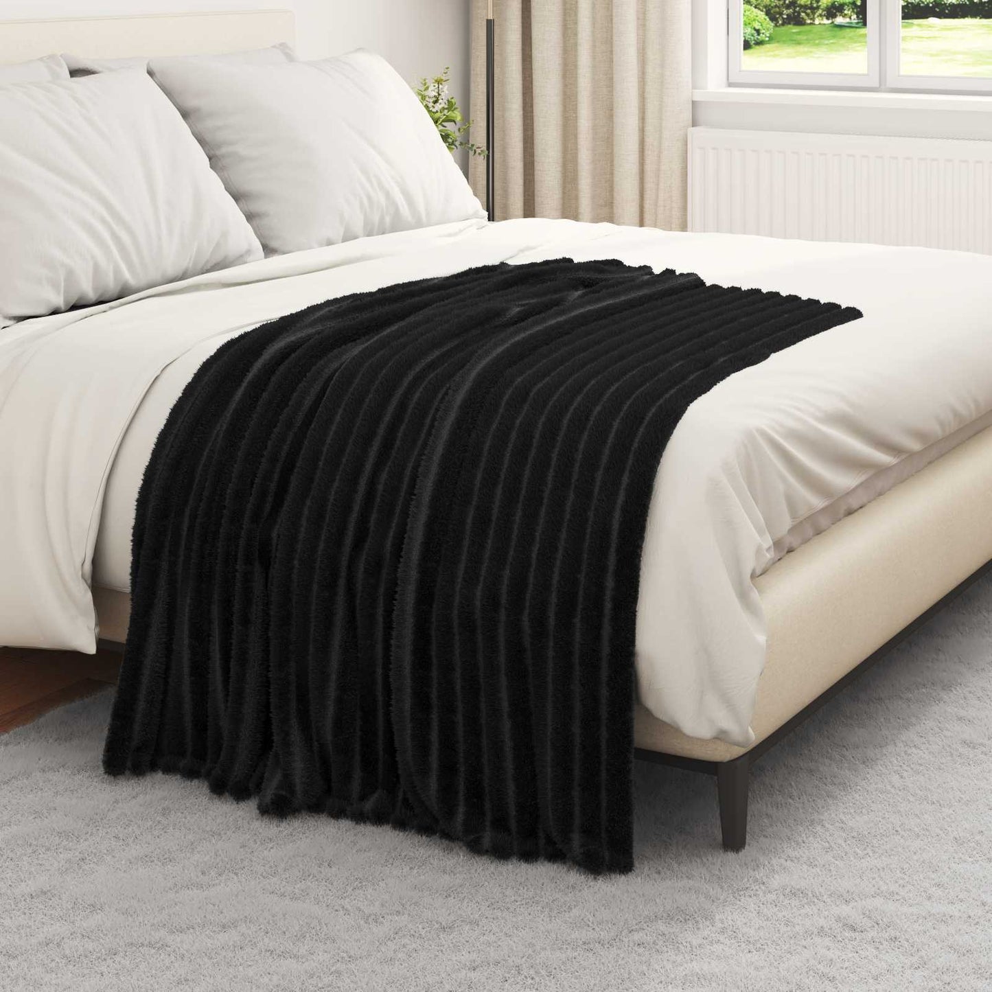 Coperta Nero 150 x 130 cm Panno