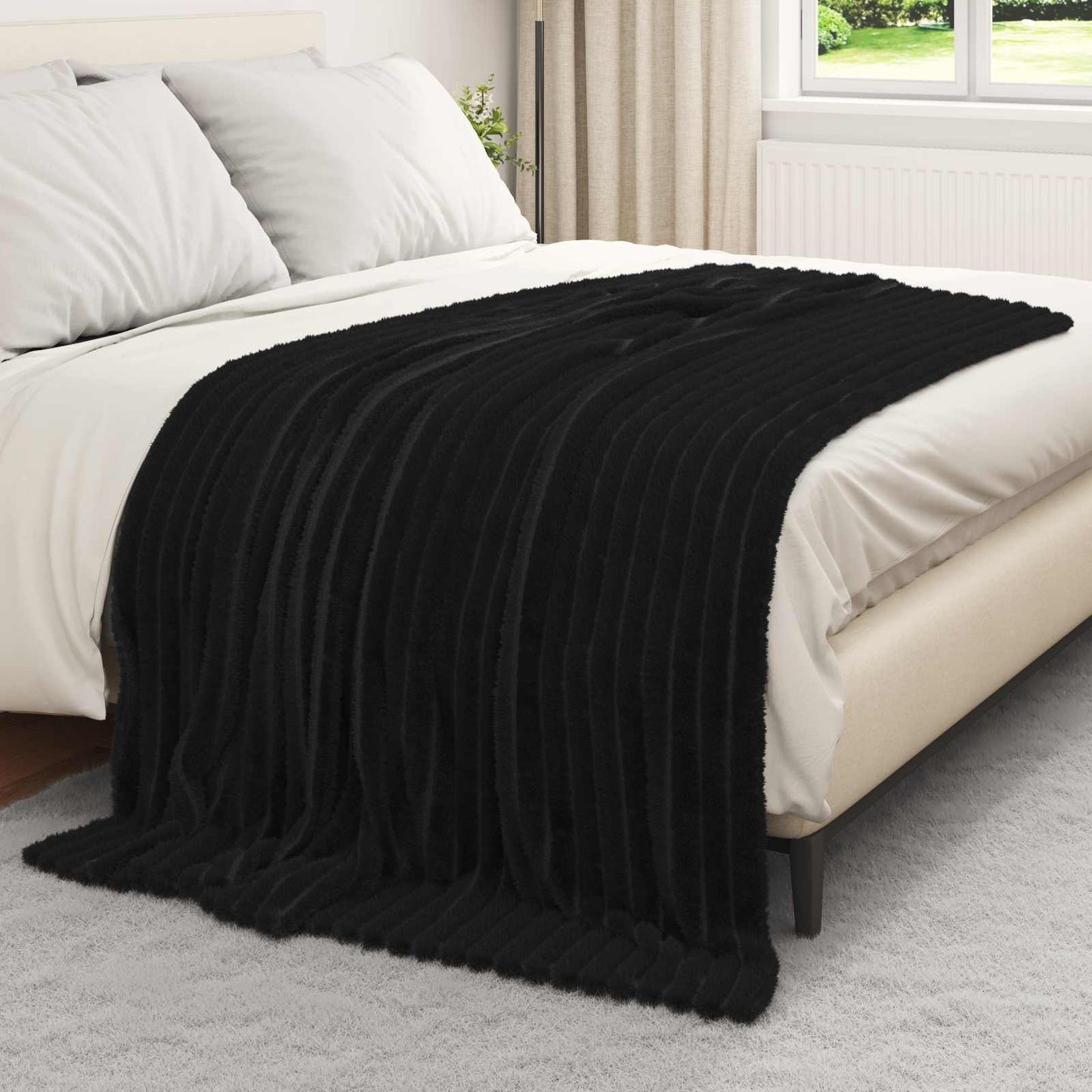 Coperta Nero 200 x 150 cm Panno