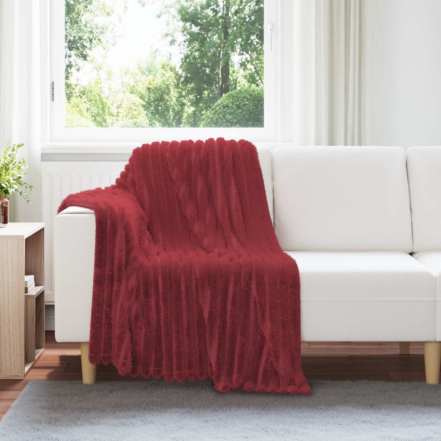 Coperta Rosso Bordeaux 150 x 130 cm Panno