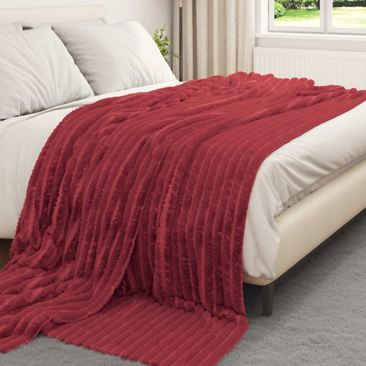 Coperta Rosso Bordeaux 240 x 220 cm Panno
