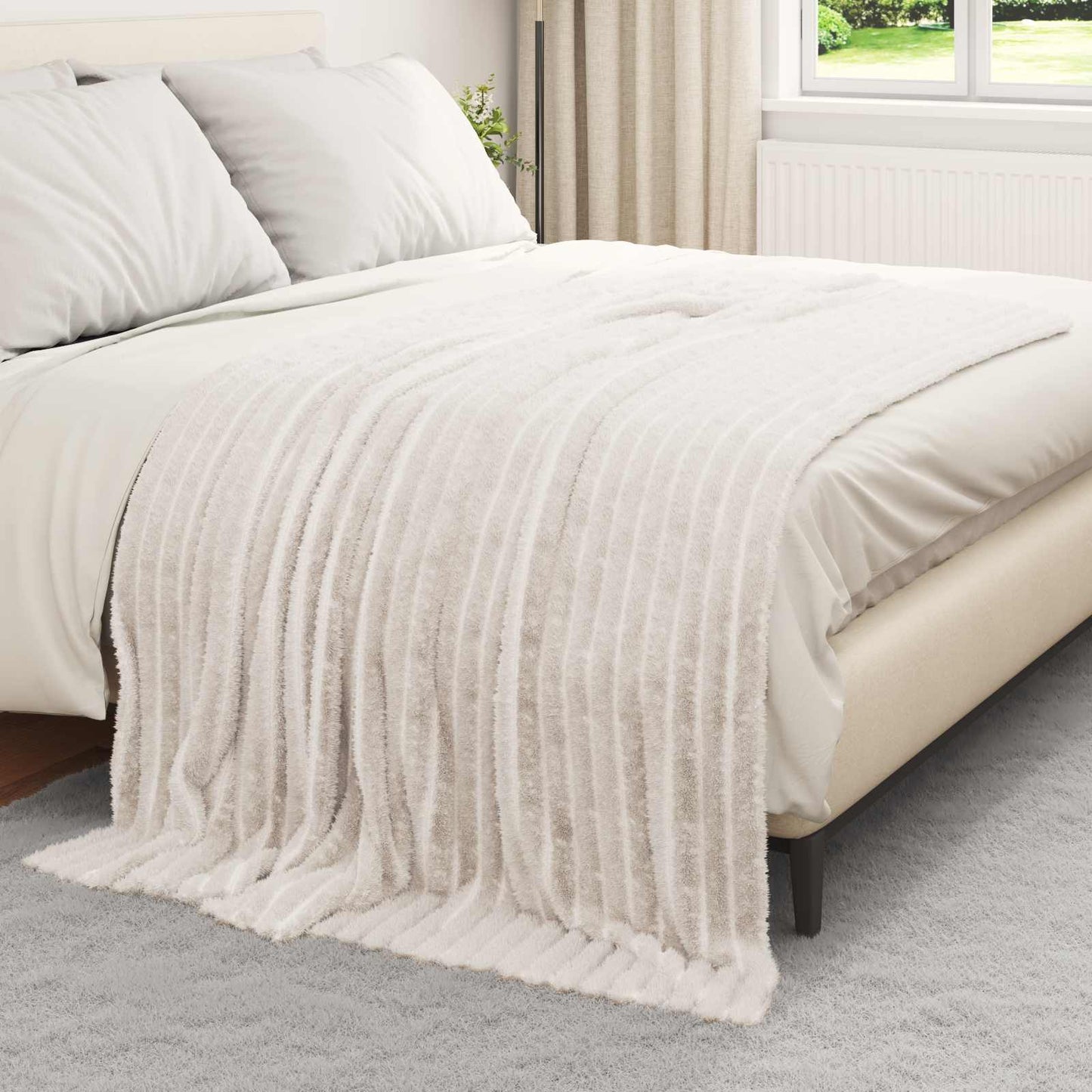 Coperta Crema 200 x 150 cm Panno
