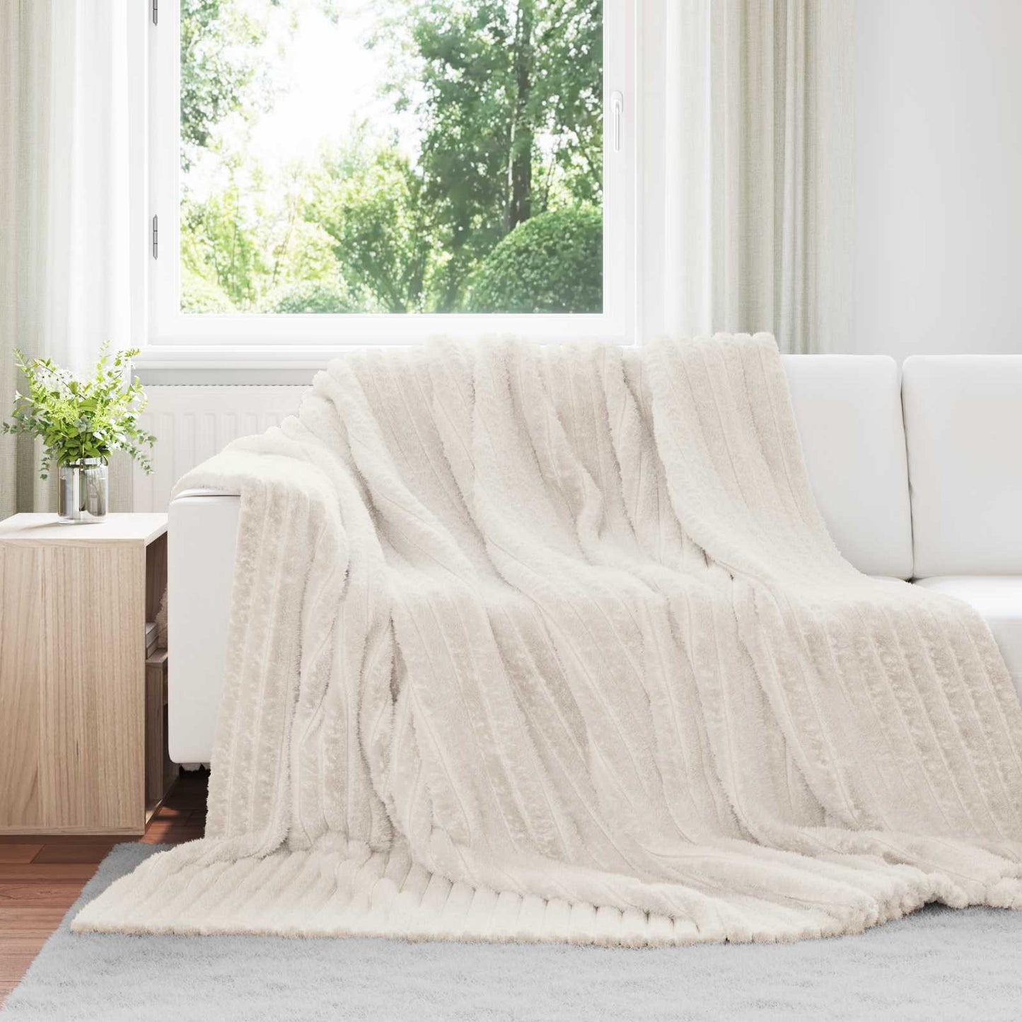 Coperta Crema 270 x 240 cm Panno