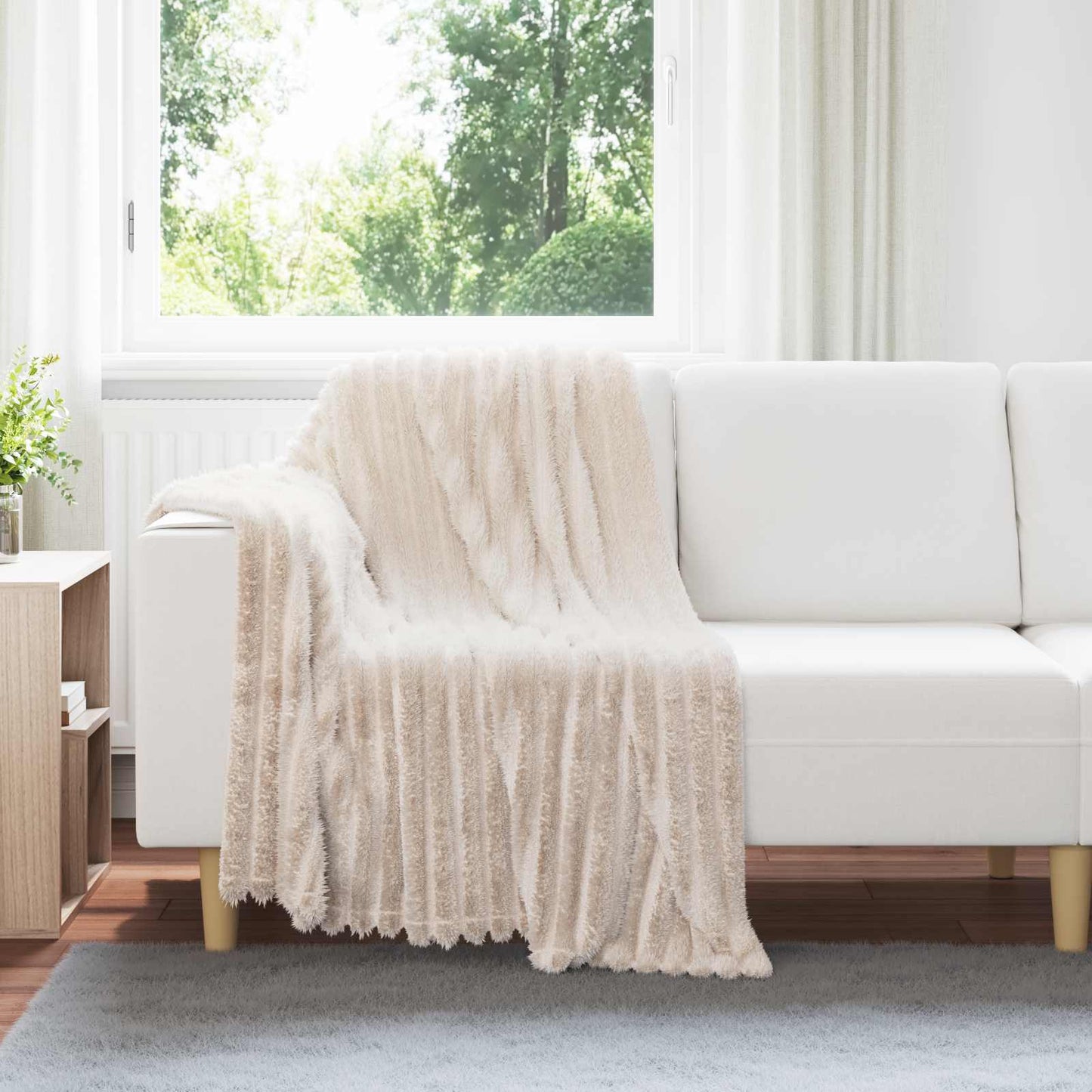 Coperte da Pile 6 pcs Beige 150 x 130 cm Panno