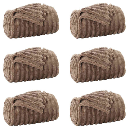 Coperte da Pile 6 pcs Cammello 150 x 130 cm Panno