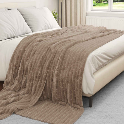 Coperte da Pile 6 pcs Cammello 240 x 220 cm Panno