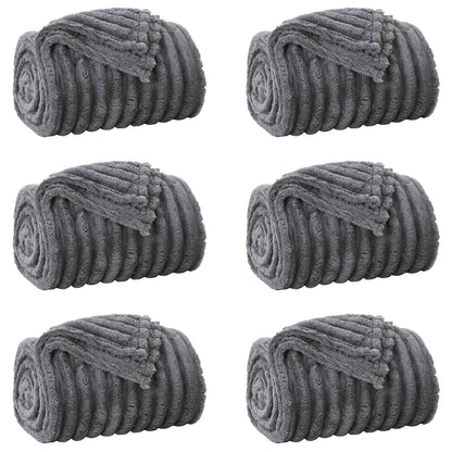 Coperte da Pile 6 pcs Grigio scuro 200 x 150 cm Panno