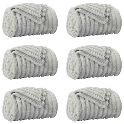 Coperte da Pile 6 pcs Grigio 150 x 130 cm Panno