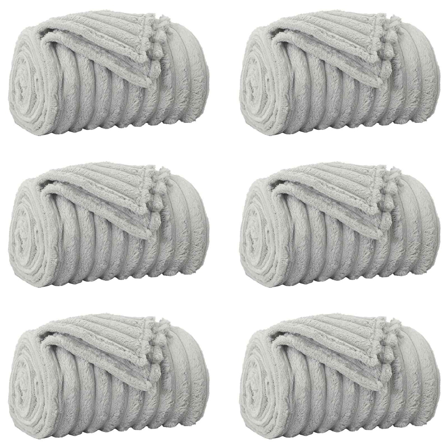 Coperte da Pile 6 pcs Grigio 200 x 150 cm Panno