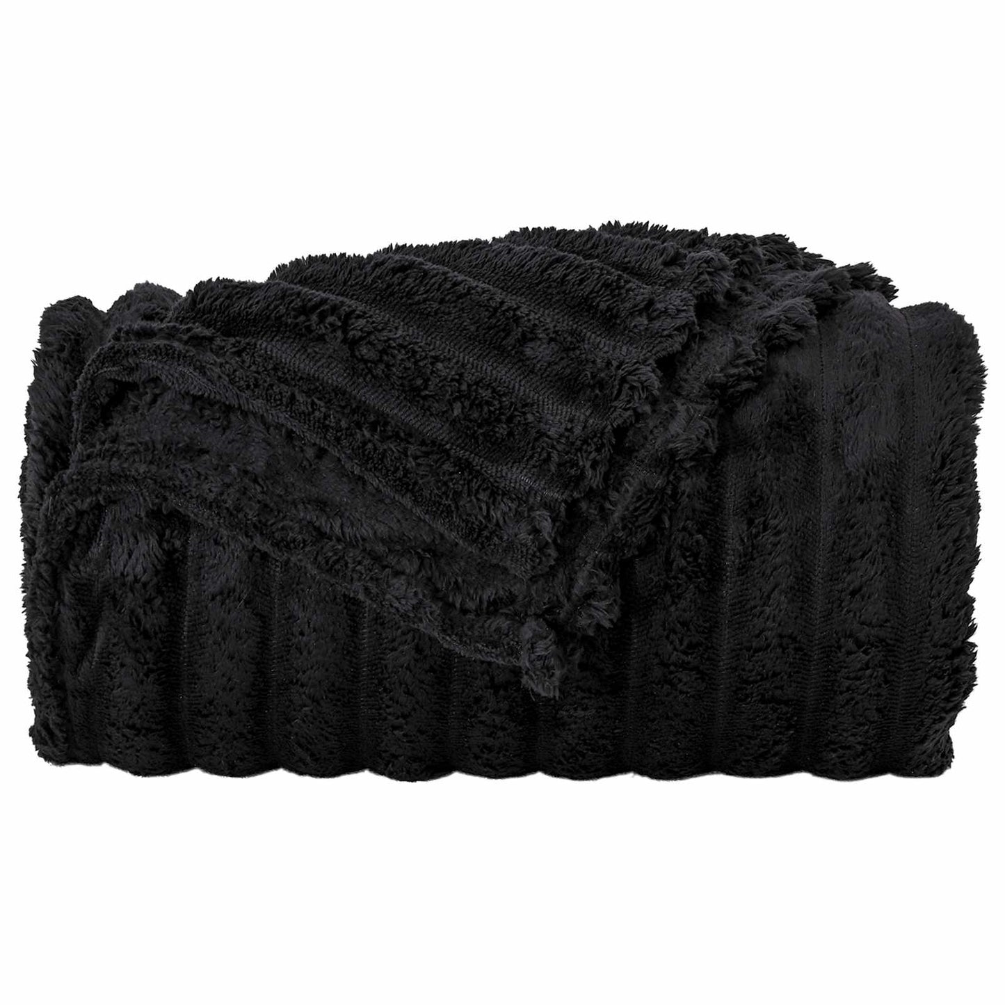 Coperte da Pile 6 pcs Nero 270 x 240 cm Panno