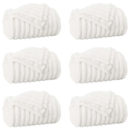 Coperte da Pile 6 pcs Bianco 200 x 150 cm Panno