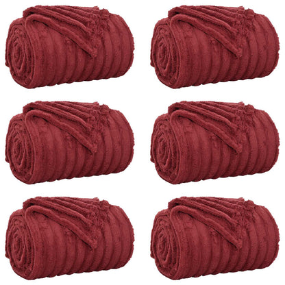 Coperte da Pile 6 pcs Rosso Bordeaux 150 x 130 cm Panno