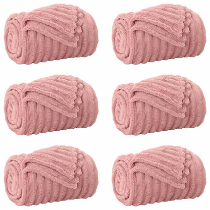 Coperte da Pile 6 pcs Rosa 150 x 130 cm Panno