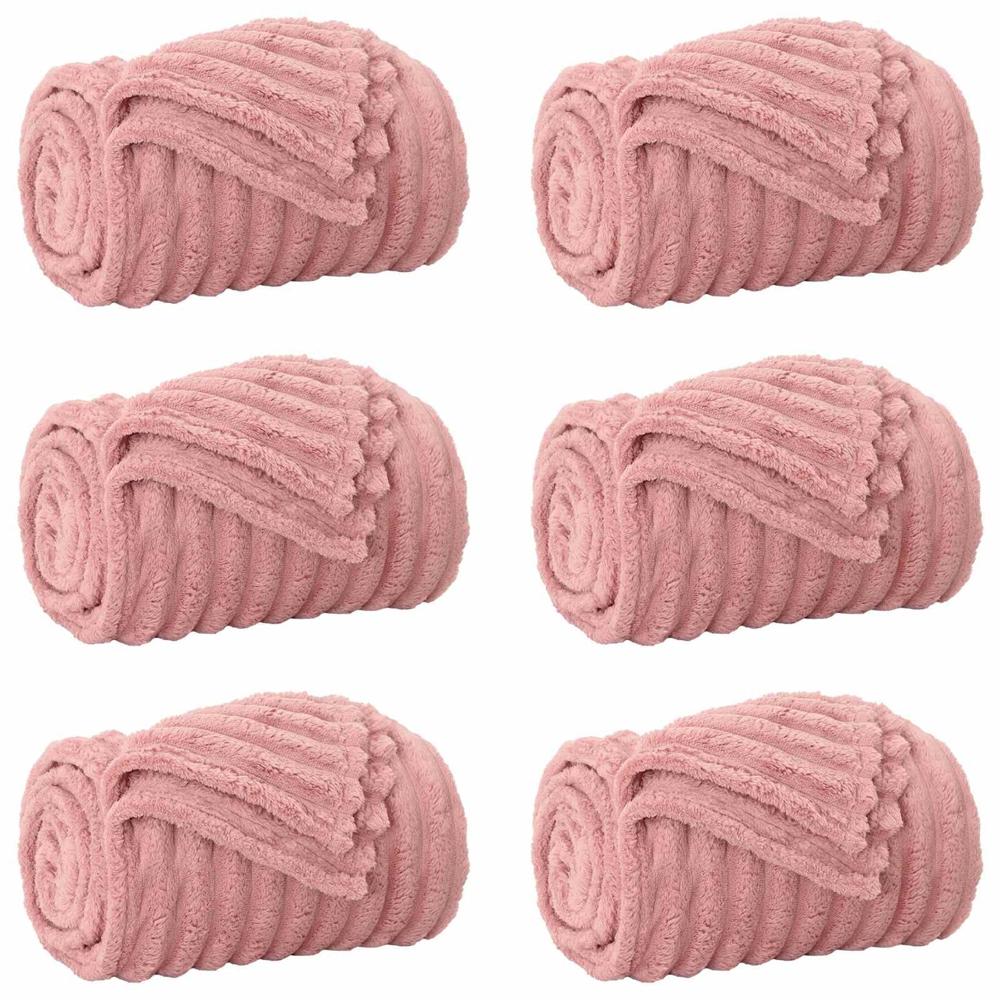 Coperte da Pile 6 pcs Rosa 200 x 150 cm Panno
